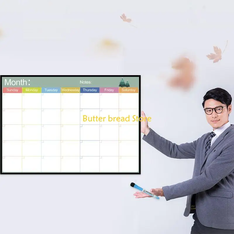 W89C A3マグネティックマンスリープランナーホワイトボード冷蔵庫の磁石毎週のメッセージ冷蔵庫掲示