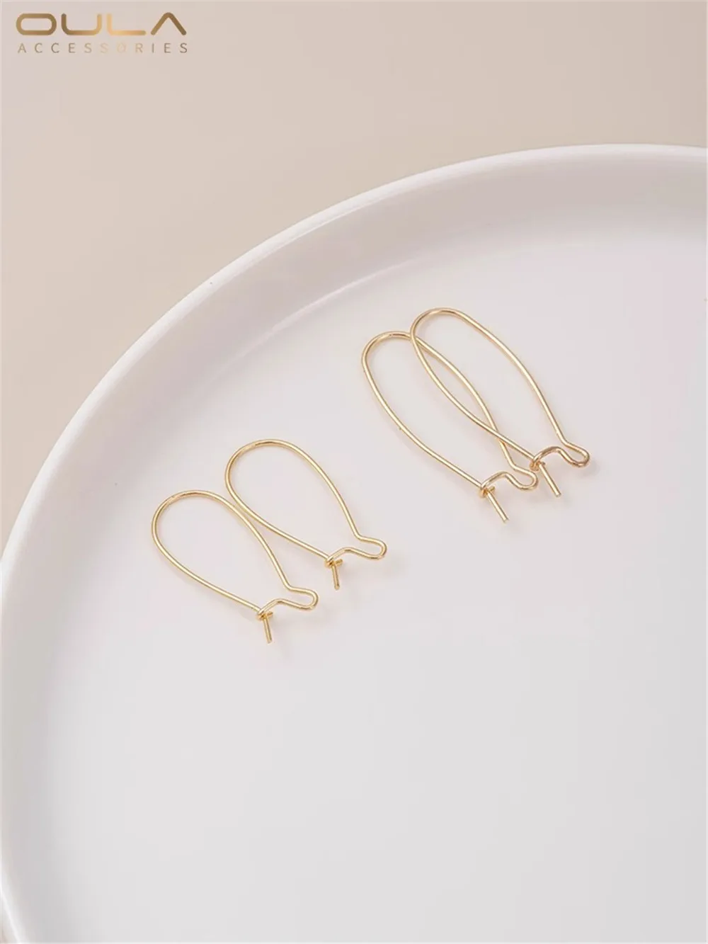 

14K Gold-Color Plated Closed Ear Hook Earrings I Rabbit Ear Earrings Handmade Diy Ear Hanging Earrings Accessories