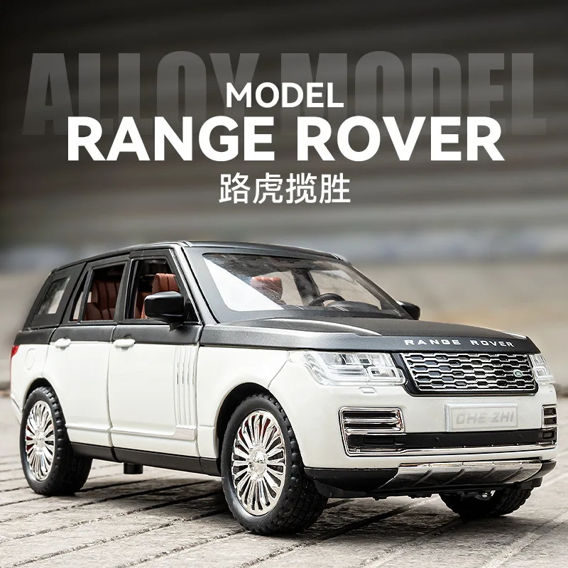 1:24 Land Rover Range Rover SUV Car Model Sound And Light Pull Back Alloy Car Collection Ornaments Boy Toy Car Gifts E190