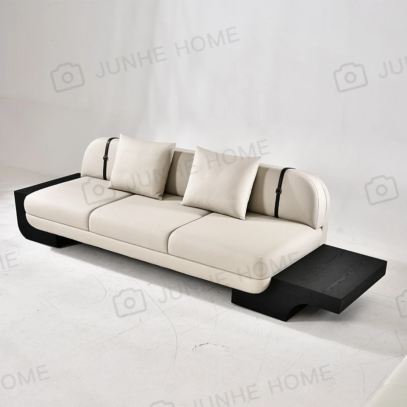 Italian light luxury simple leather sofa, furniture customization