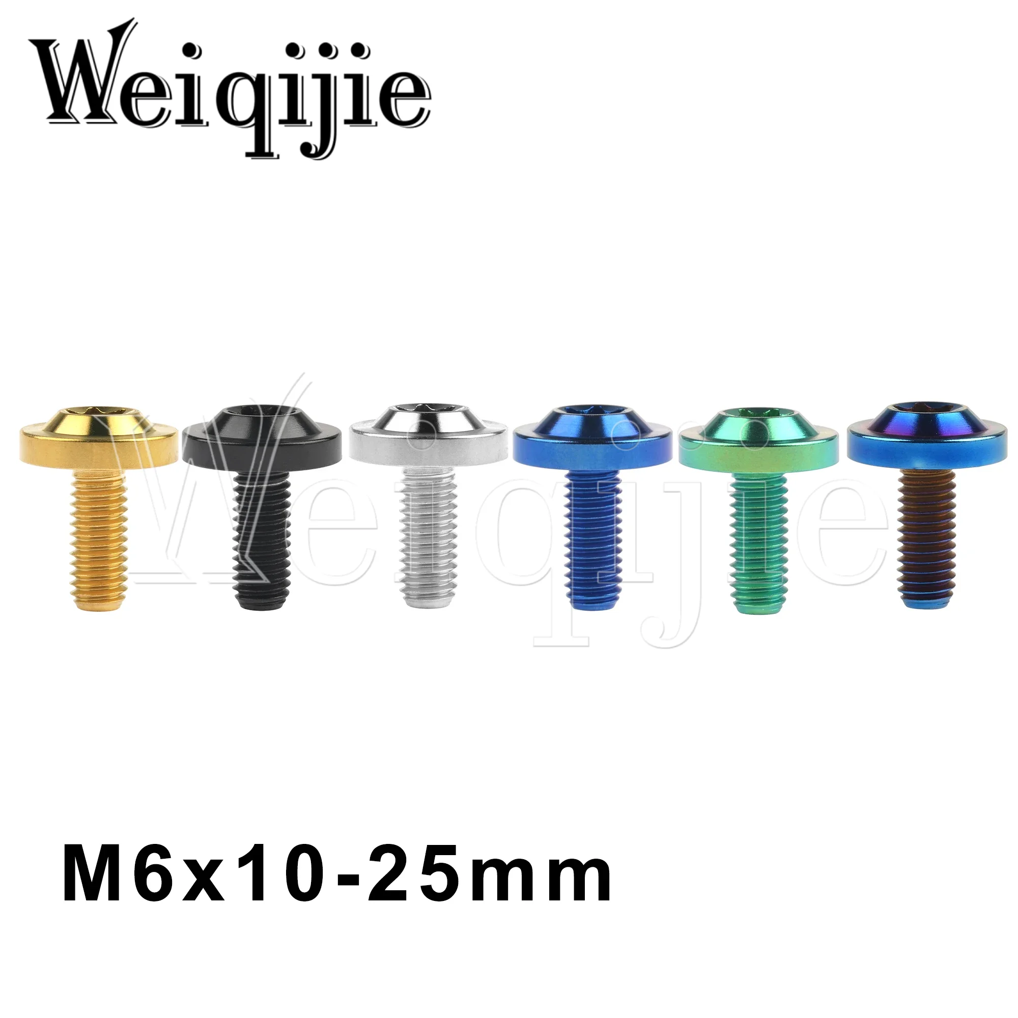 

Weiqijie 6pcs Titanium Bolt M6x10 15 20 25mm Thumb Screw Torx T30 Bicycle Motorcycle Screw