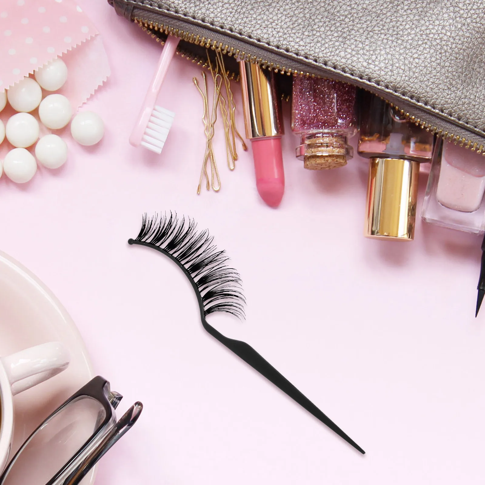 

10pcs False Eyelash Display Stick Acrylic Fiber Holder Clear Durable Lash Tool Reusable Eyelash Supply Storage Organizer