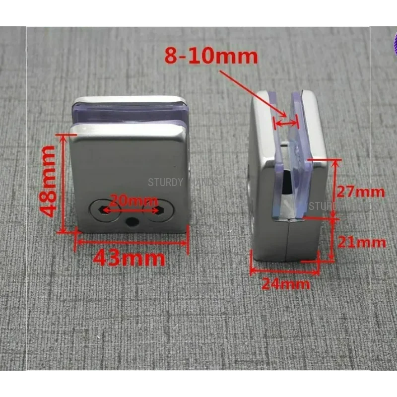 

4Pcs Stainless Steel Square Clamp Holder Bracket Clip for Glass Shelf Handrails Silver Shelf Brackets for Glass Shelves