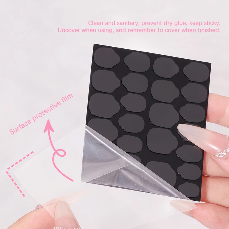 Cinta adhesiva semicurada de doble cara para decoración de uñas, pegamento acrílico transparente para manicura, pestañas impermeables