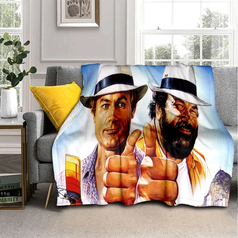 Cute Bud Spencer Terence Hill Super Soft Throws Blanket,Warm Cozy Blanket for Bed,Couch,Sofa,Bedroom,Living Room,Travel,Camping