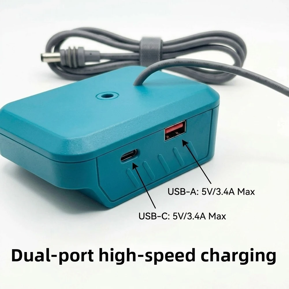 

Battery Adapter 3-in-1 Output, Versatile 18W DC Adapter With USB-A & USB-C Fast Charging For 18V Lithium Power Tool Accessories
