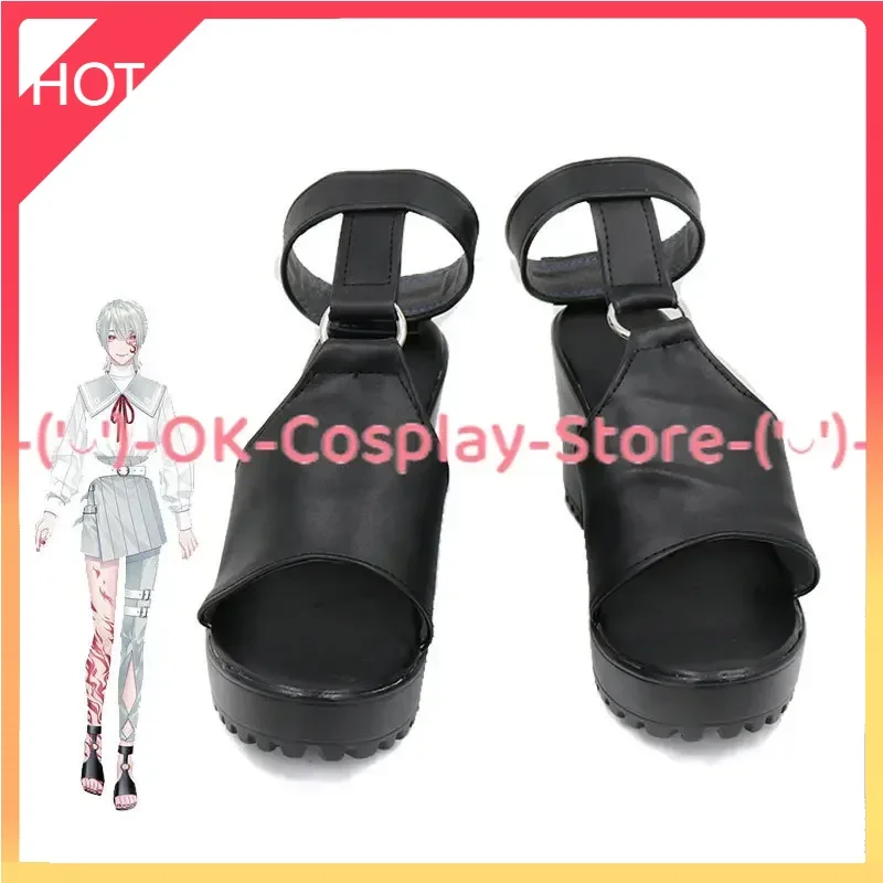 

Genzuki Tojiro Cosplay Shoes Halloween Carnival Boots Vtuber Cosplay Prop PU Leather Shoes Custom Made