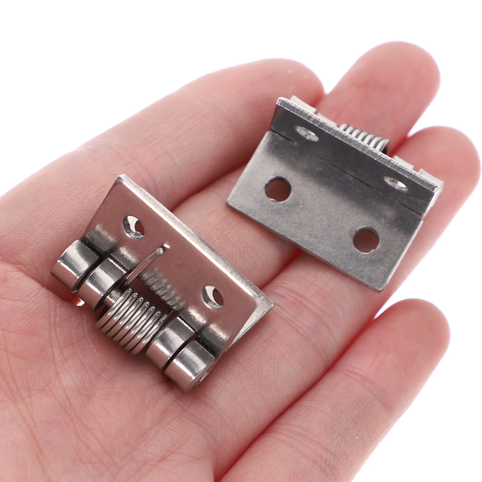 

10pcs Stainless Steel Spring Hinges Self Closing 1 Inch Door Heavy Duty Exterior Small Double Loaded Hinges Wooden Box Cabinet