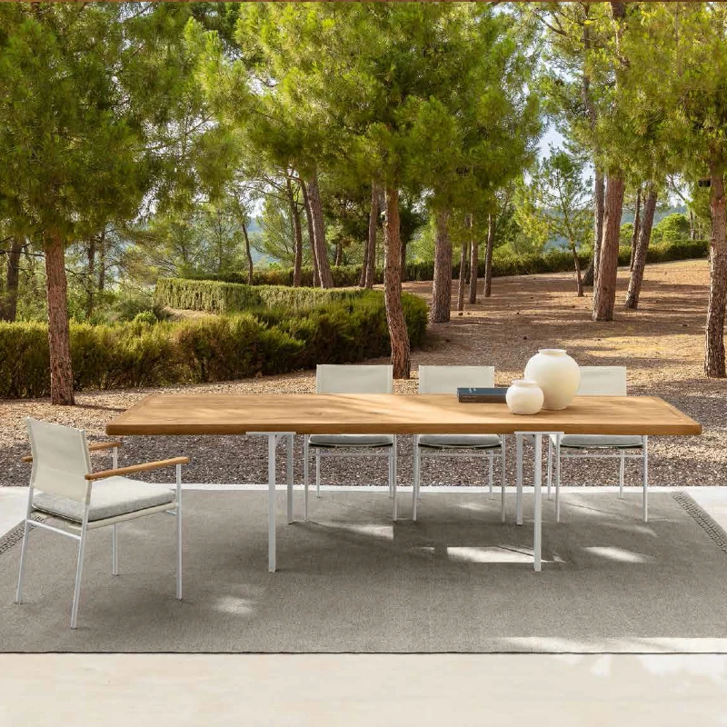 

WESOME Outdoor Garden Furniture Sets Aluminum 4Seater 6 Seats Wood Square Chairs and Tables Set