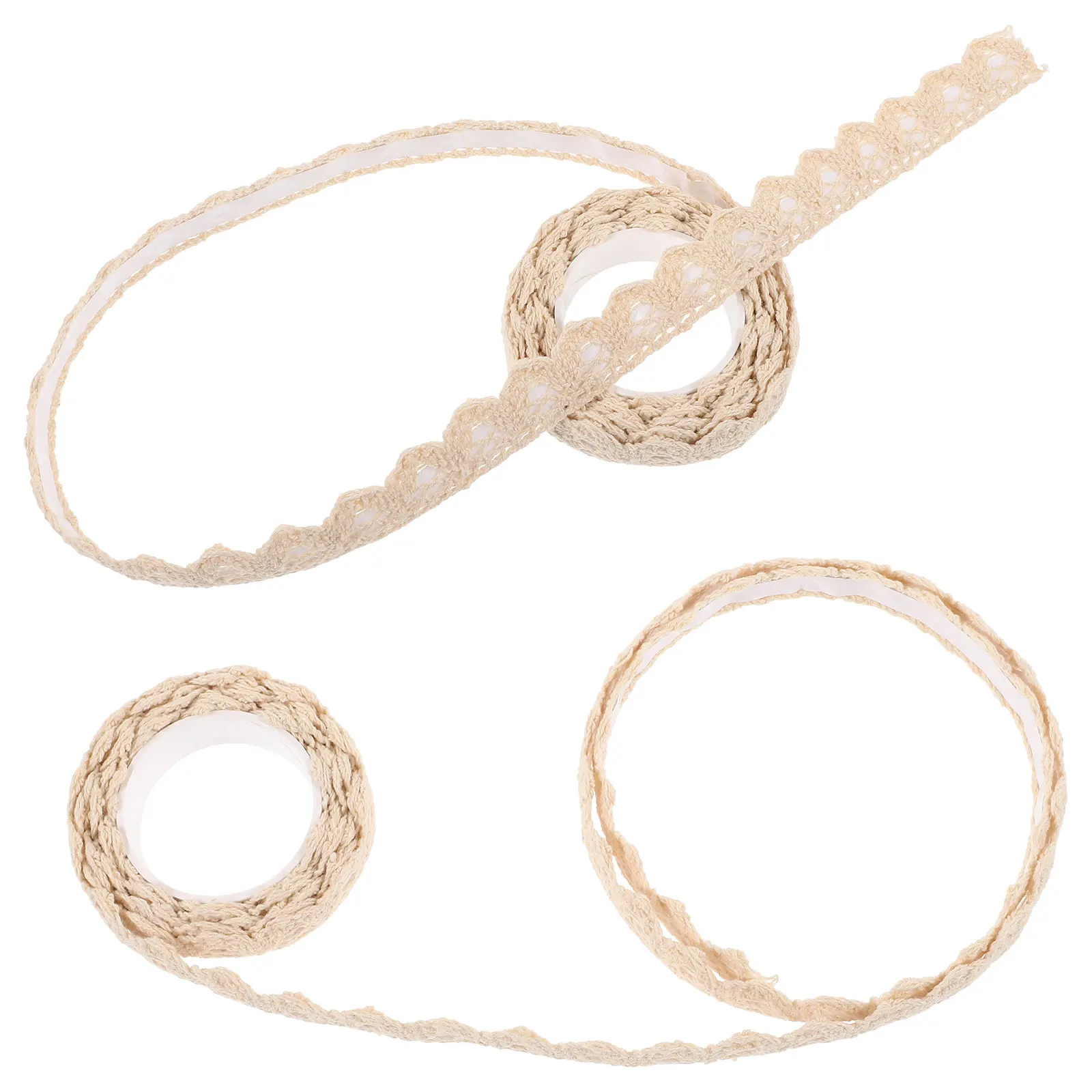 

2pcs White Fabric Lace Tape for Book Album Paper Trim Ribbon Decoration Craft Adhesive Gift Scrapbooking DIY Crafts