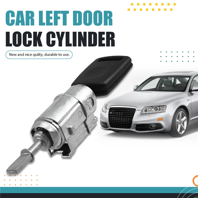 مجموعة برميل قفل الباب الأيسر للسيارة مع مفاتيح قفل باب السيارة اسطوانة Foraudi A6 1999-2010