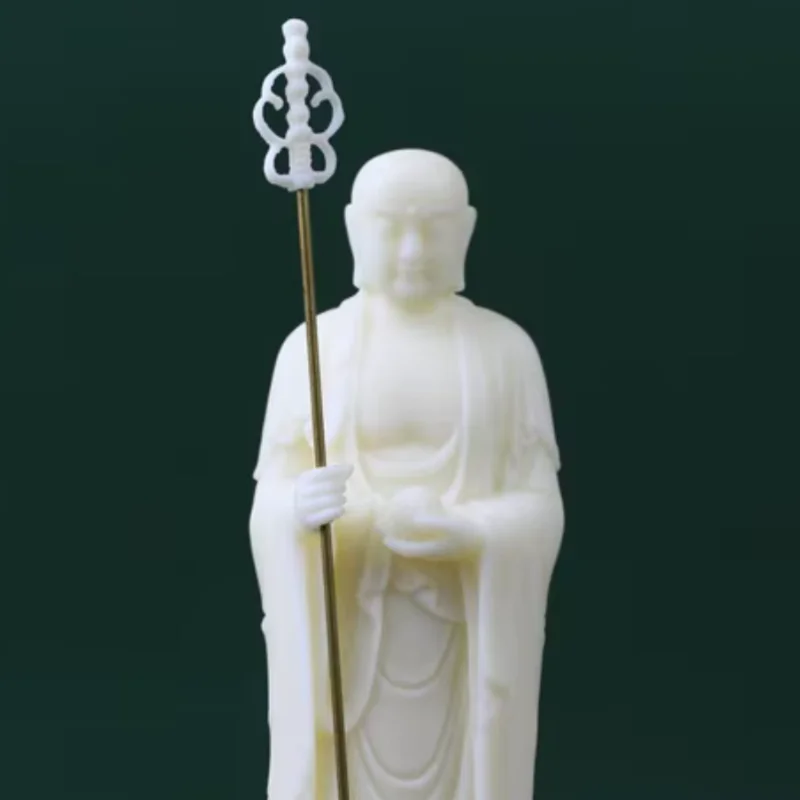 Tagua Nut Carving Ksitigarbha Bodhisattva Buddha Statue Decor Home Living Room Feng Shui Auspicious Decoration Handicrafts view 4