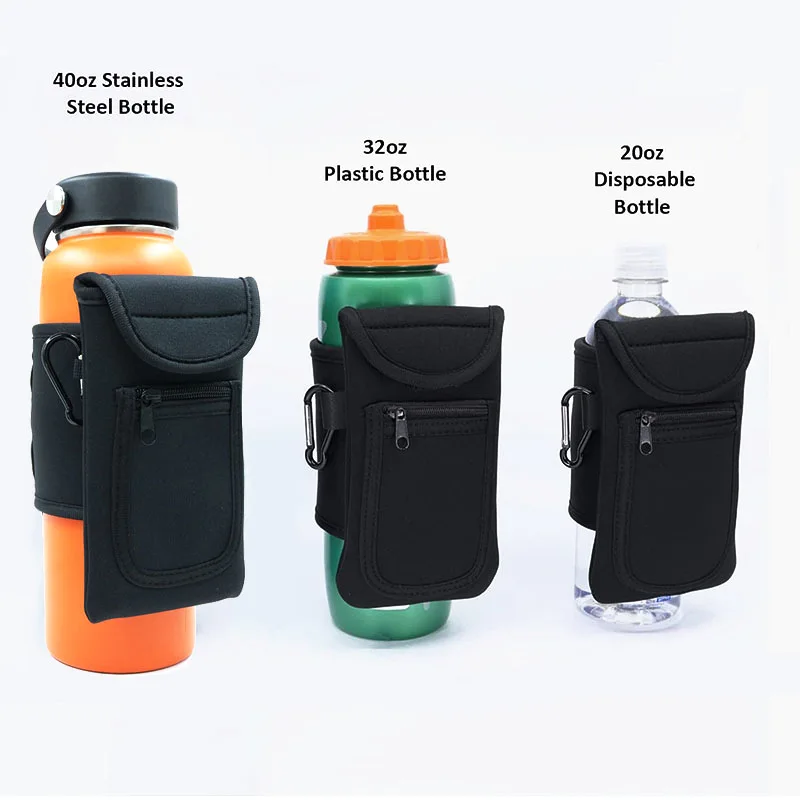 Universal Water Bottle Sleeve Portable Elastic Waterproof Elastic Bottle Holder Bag Gym Accessories Magnetic Gym Bag