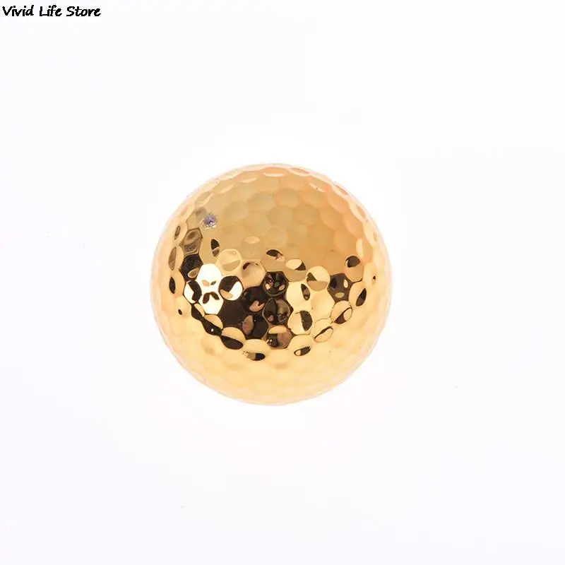 1-2 Stuks Vergulde Golfbal Fancy Wedstrijd Opening Doelpunt Beste Geschenk Duurzame Constructie Voor Sportevenementen Dia Ongeveer 42.7Mm