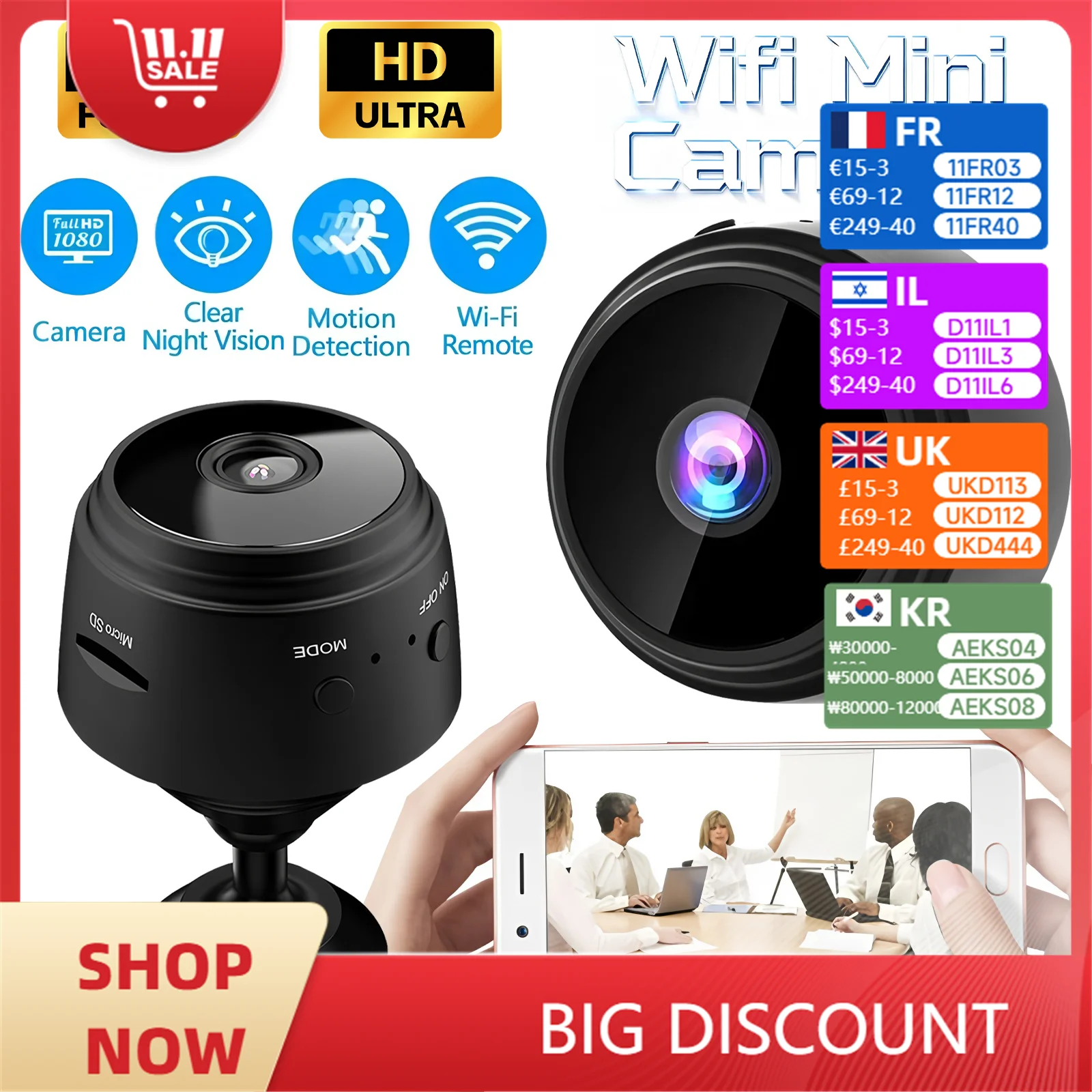 yZ[z1080P WiFi CXJ~jZLeBX}[grfIĎ HD iCgrW閧ZLeBیz[J