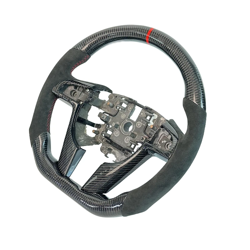 With black carbon fiber red center line perforated leather sports steering wheel suitable for Pontiac Holden G8 VF VE