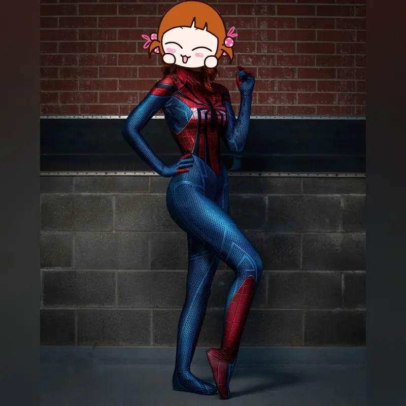 女性と女の子のためのスパイダーコスプレハロウィンスーツ,全身タイツスーツ,ボディスーツ,大人,子供,パーティースーツ
