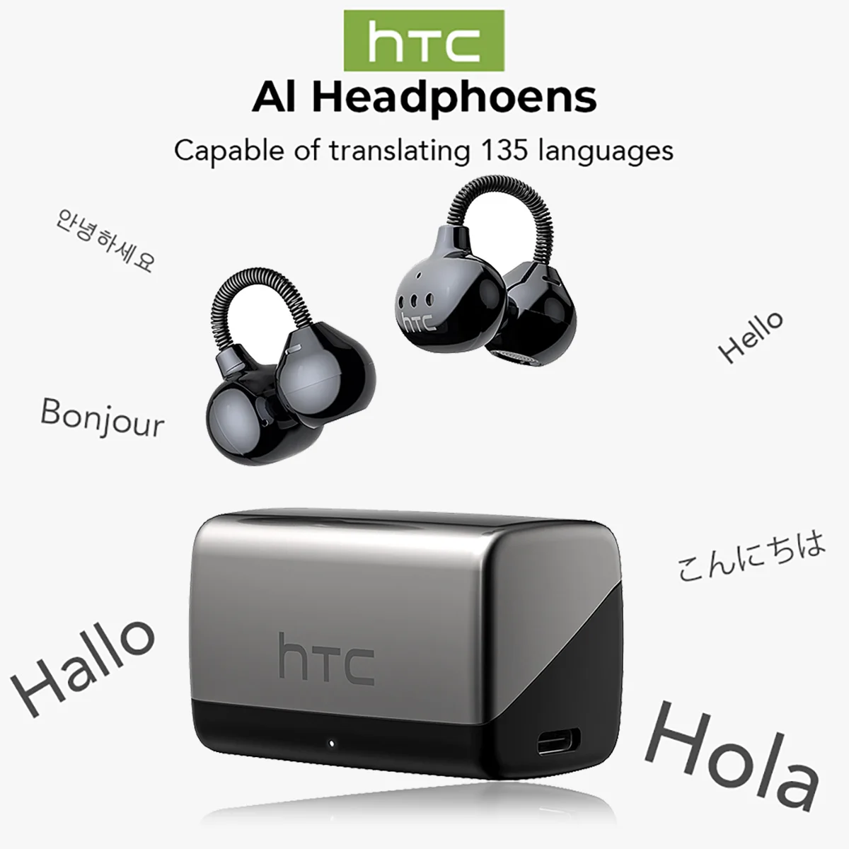 HTC NE67 Bluetooth V6.0 AI Translator Earclip Earbuds image