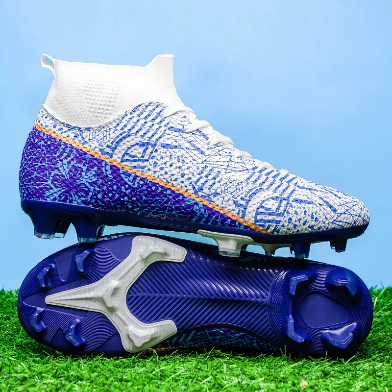 

2024 Men's Soccer Shoes Large Size Ultralight Football Boots Boys Sneakers Non-Slip AG/TF Soccer Cleats Ankle Boots Unisex