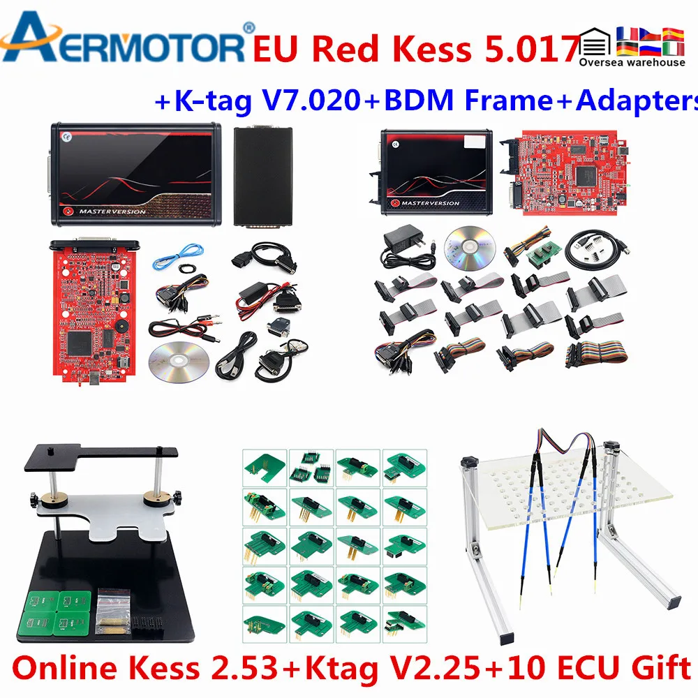 Kess-Ksuite V2 ECU أداة مبرمج ، 5.017 K ، TAG 7.020 ، 2.25 ، 4 LED ماستر ، لوحة PCB الخضراء ، غير محدود على الانترنت ، شاحنة سيارة ، حديثا
