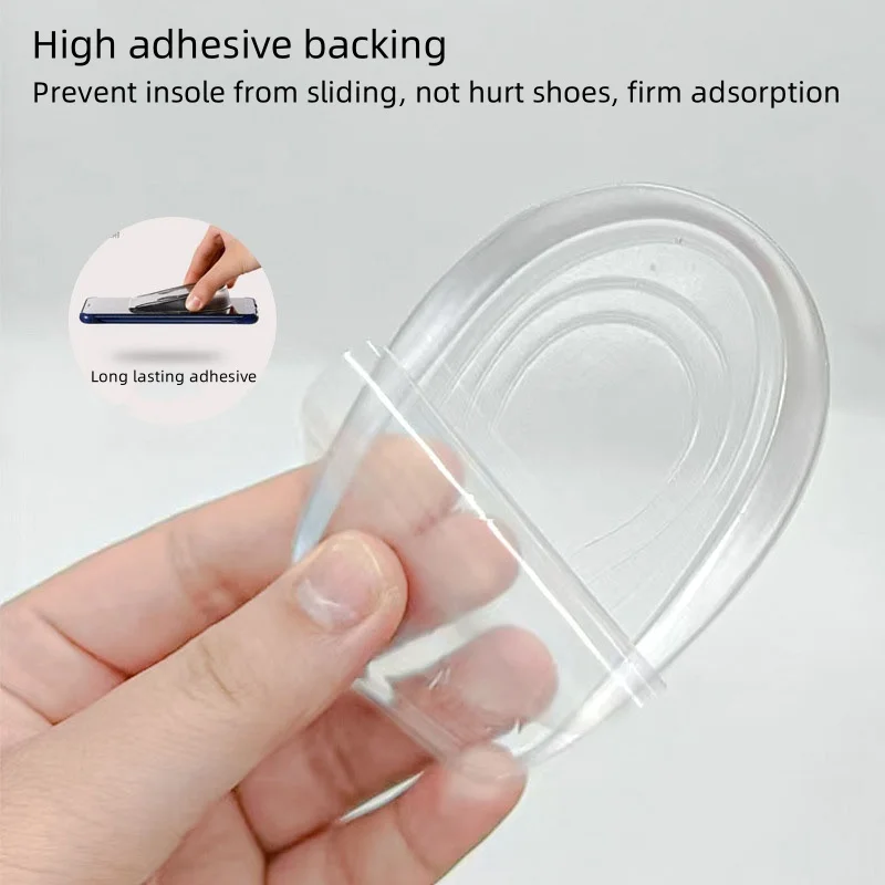 1 plantillas dobles ocultas para mejorar la altura con cojín de silicona antideslizante para el talón para hombres