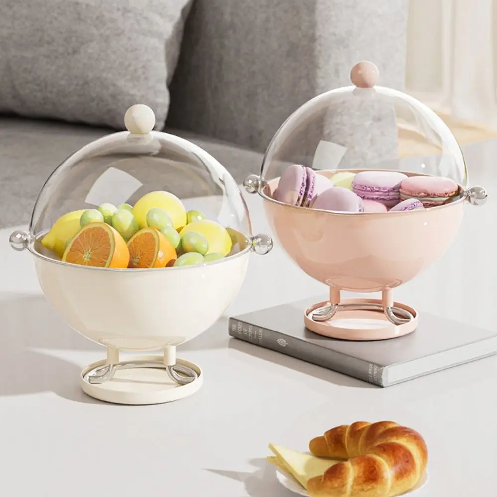 Plastic Sphere Fruit Snack Box High Footed Dust-Proof Coffee Capsule Storage Rack Transparent Moisture-Proof Sundries Organizer