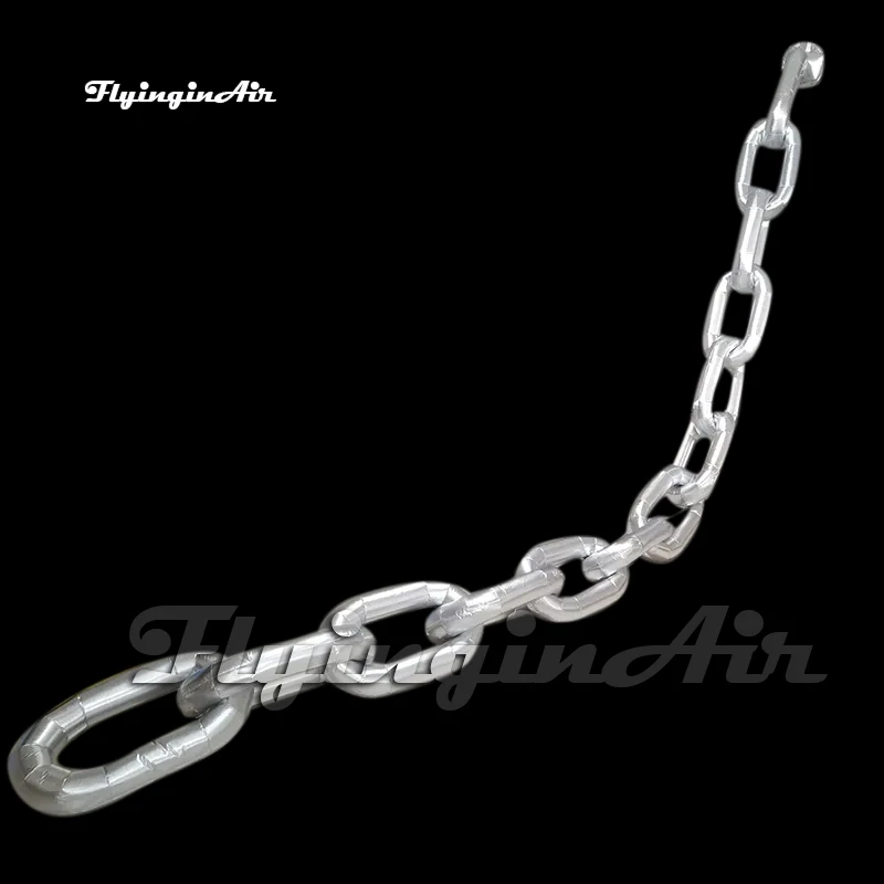 10m Length Hanging Silvery Large Inflatable Iron Chain Model For Club Party Decoration