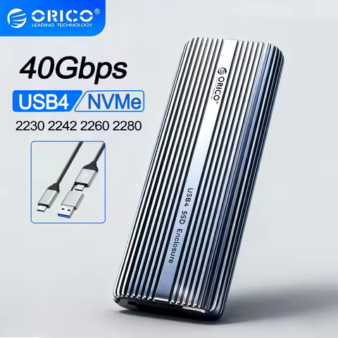 ORICO 40Gbps NVMe SSD Case SSD Enclosure M.2 to USB4.0 Adapter for 8TB M.2 NVME PCIE Built-in Cooling Vest/Fan Aluminum Case