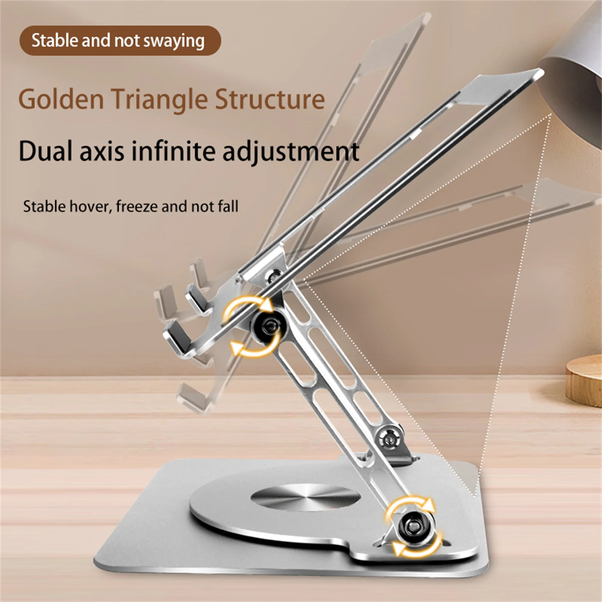 360° Rotatable Laptop Tablet Holder Aluminum Alloy Desktop Stand Hollow Out Heat Dissipation For Macbook 10-16 inch Laptop Mount