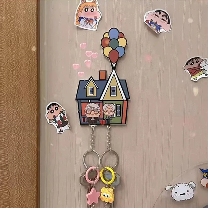 Kidsland Cute Couple Key Chain Hanging Wall Accessories Refrigerator Sticker Home Decoration Storage Animation Image Cartoon