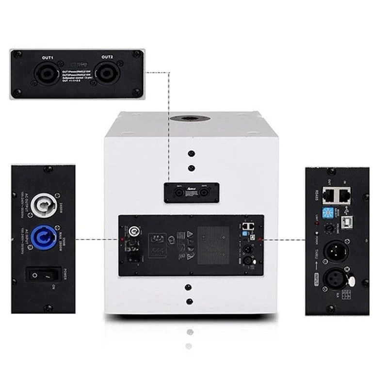 Double 5-inch coaxial linear array plus single 12-inch active DSP subwoofer set