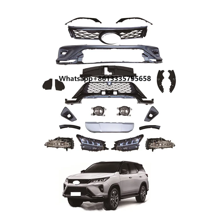

Factory Sales 2012-2015 Upgrade to 2021 Style Body Kits Front Bumper Grille Fender Headlight Body Kit for Fortuner