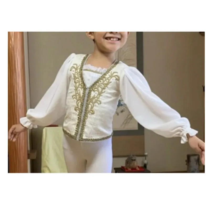 Prince Ballet Dance Costumes, Balet Performance,Ballet Jackets for Boys, V-neck Tops Coat,