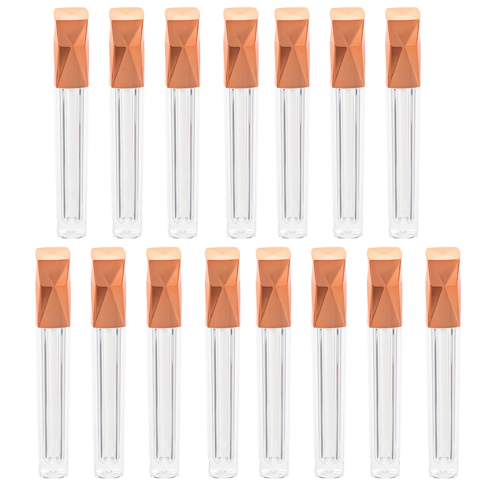 

15 Pcs Filling Lipstick Tube Gloss Refillable Bottles Plastic Gradient Color Tubes