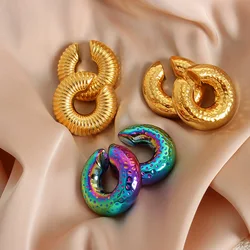 Marka Stainless Steel Large Earrings Women'S Round Colorful Earrings Fashion Punk Jewelry Female Accessories Wholesale