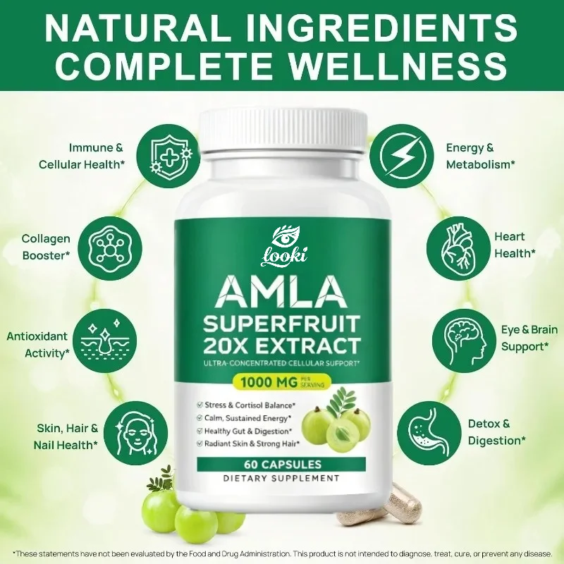 Amla Capsules 1000mg, Herbal Immune Support Supplement