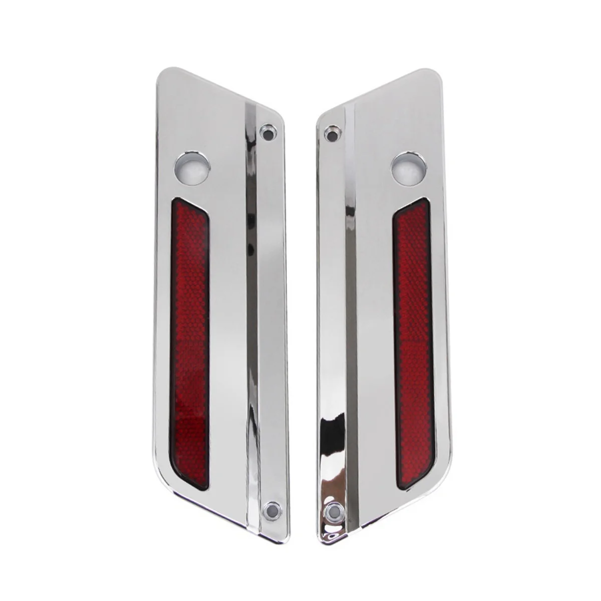 

Motorbike ABS Saddlebag Latch Hinge Cover Plate ABS with Red Reflector for Harley 1997-2013 Touring Electra Glide