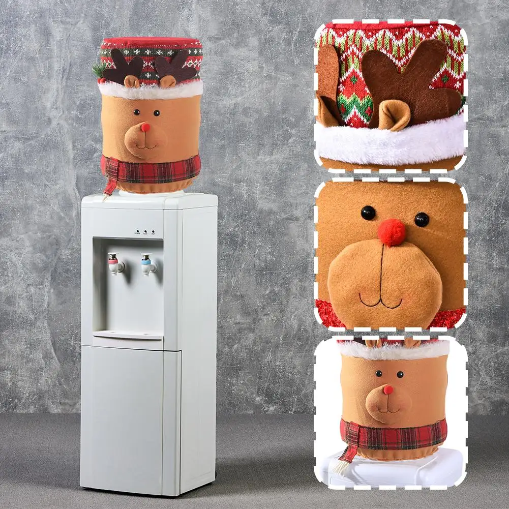 Christmas Santa Claus Water Dispenser Bucket Cover Festive Office Decor for Water Dispenser Cartoon Theme Dust Cover Z0W0