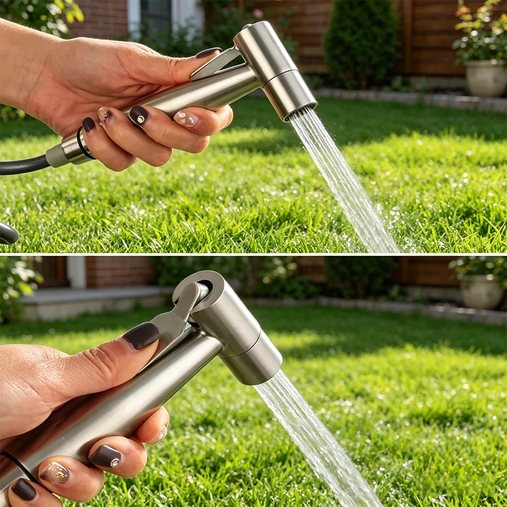 Stainless Steel Multifunctional Nozzle for Home Cleaning - Bathroom Outdoor Floor Cleaning Easy Install Durable