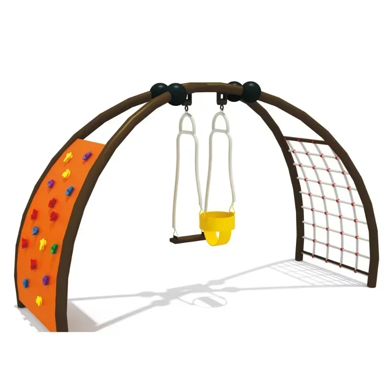 High Quality Children Outdoor Playground Metal Frame Climbing Net And Swing Equipment