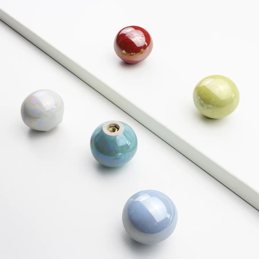 Manopole rotonde per mobili in ceramica Armadio colorato Armadio Toletta Manopole per cassetti Maniglie decorative per armadietti per camerette per bambini