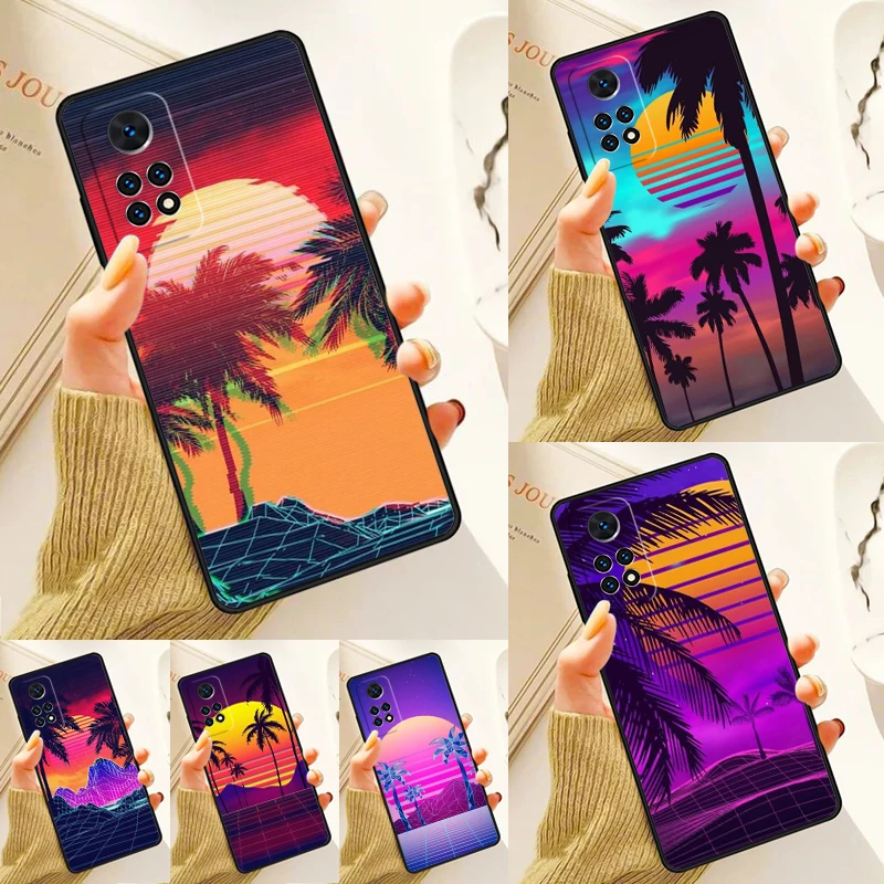 Hot Synthwave Retro 80s Neon Case For Samsung Galaxy S24 Plus S23 S20 S21FE Lite S22 Ultra Note 20 S8 S9 S10 Phone Coque