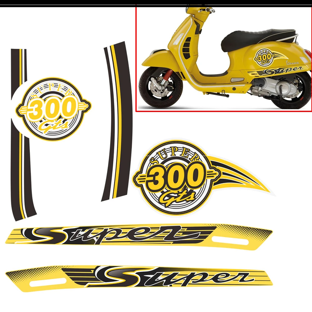 Scooter For PIAGGIO VESPA GTS 300 GTS300 SUPER Sport Decal Stickers Emblem Badge Logo Cover GTS300 Panel Protector Accessories