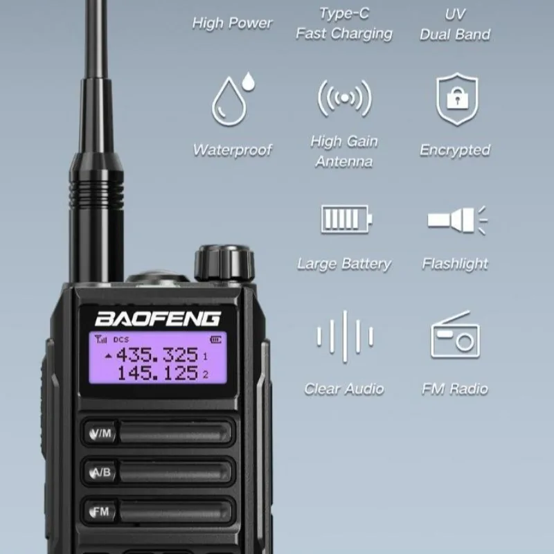 Baofeng UV16 pro Mate V2 Walkie-talkie Outdoor Waterproof 10W High-power Anticollision Multi-function FM Handheld Station Radio