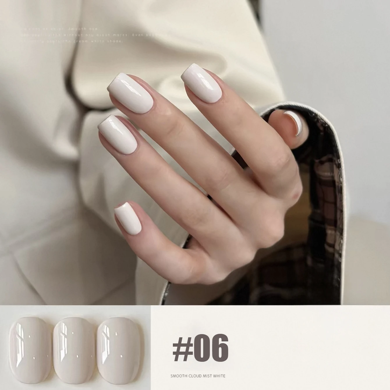 MIANEL 10ml Cloudy White Serie Jelly Gel Nagellack 2026 Neu Hochpigmentierter Joghurt-Weiß Nagellack Ein-Schicht-Deckung – Detail 11