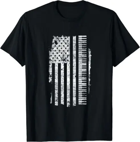 Keyboard USA Flag Design Best Gift Idea Premium Tee T-Shirt S-3XL