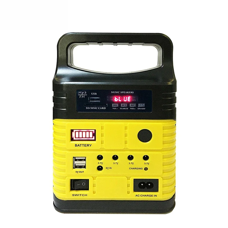 Gerador Solar Portátil Luz de Emergência Solar Rádio Sistema Solar Bluetooth Mp3