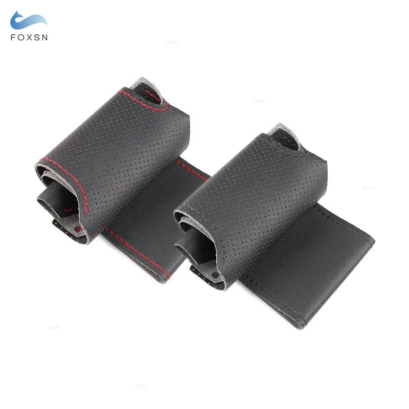 Car Steering Wheel Leather Cover Fabric Accessories For Porsche Cayenne 2003 2004 2005 2006 2007 2008 2009 2010 With Line/Strip