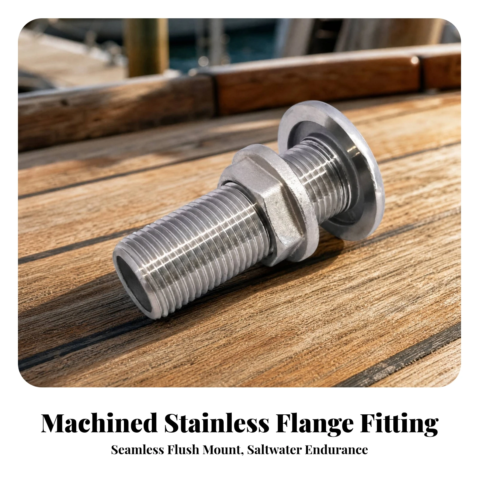 Marine Hardware Durable Stainless Steel Through-Hull Fitting Full Thread Watertight for Boat Owners