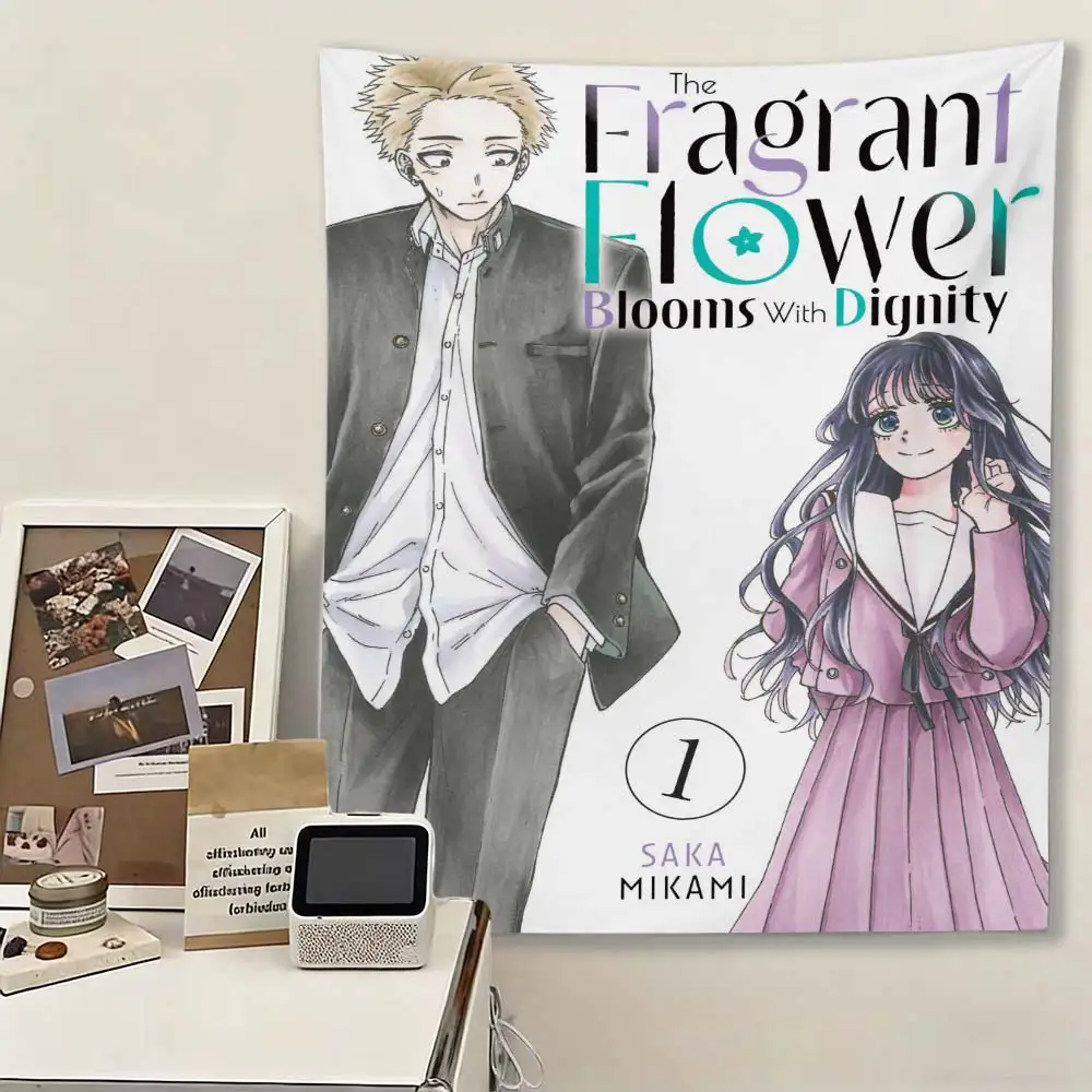 The Fragrant Flower Blooms With Dignity Anime Tapestry, Manga Wall Hanging, School Couple Room Decor for Fans Bedroom Dorm